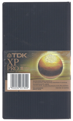 TDK SVHS XP PRO 120 MIN case back